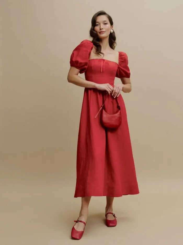 Shoes The Reformation Melissa Mary Jane Flat Scarlet