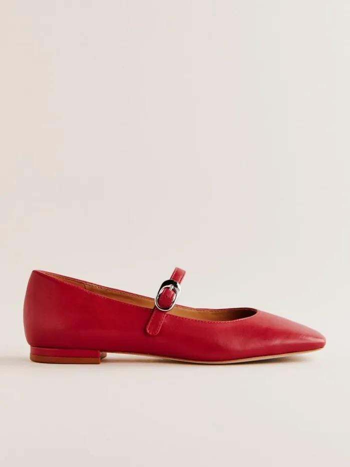 Shoes The Reformation Melissa Mary Jane Flat Scarlet