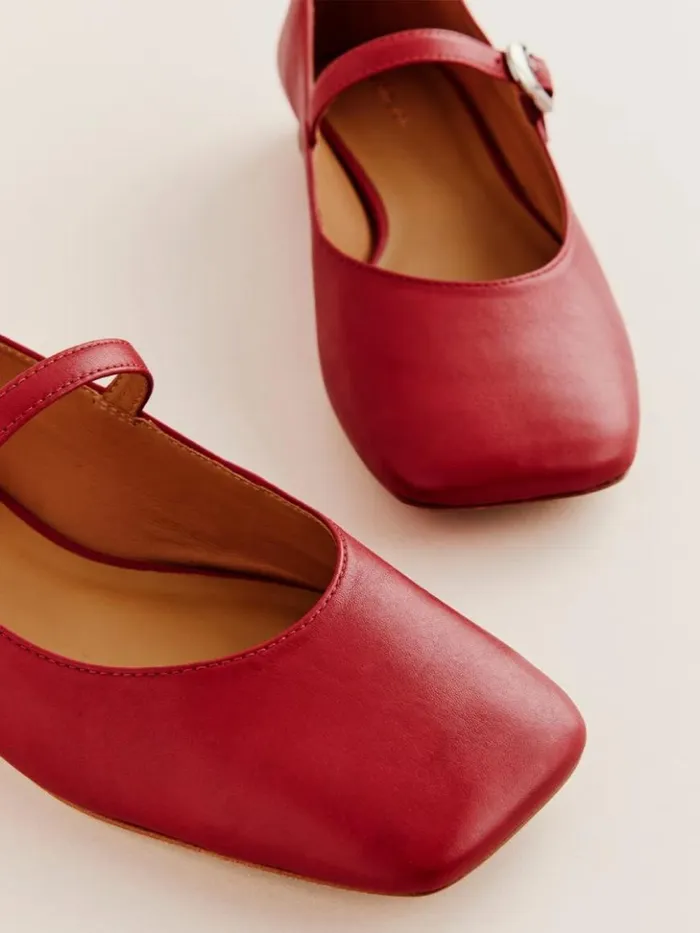 Shoes The Reformation Melissa Mary Jane Flat Scarlet