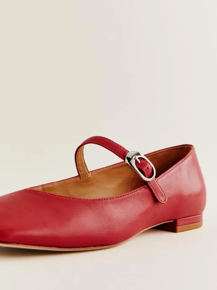 Shoes The Reformation Melissa Mary Jane Flat Scarlet