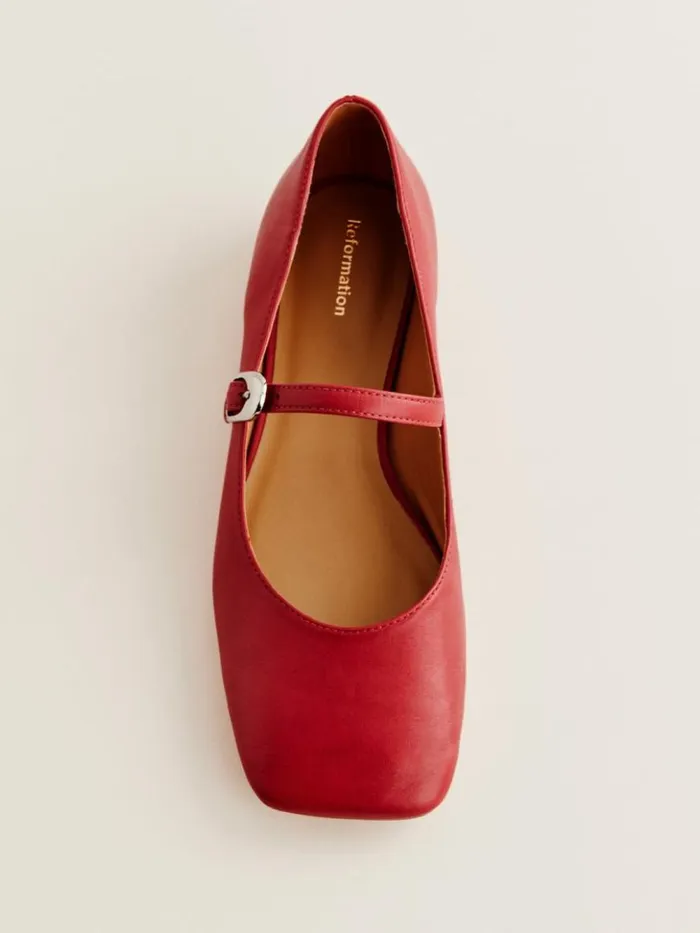 Shoes The Reformation Melissa Mary Jane Flat Scarlet