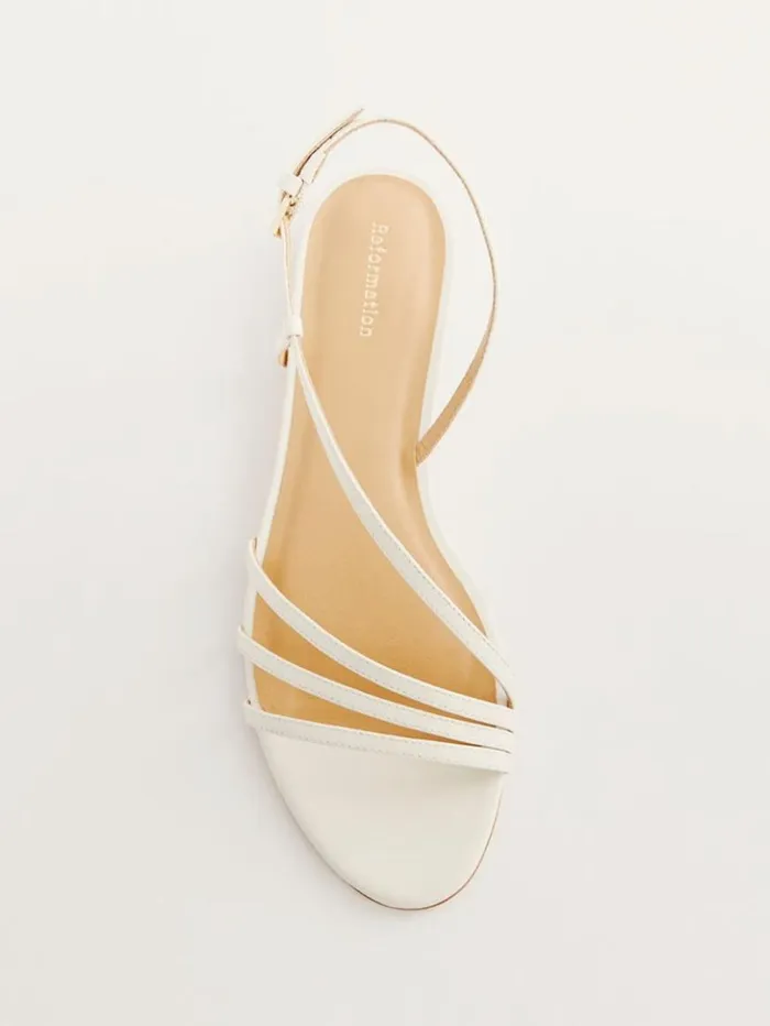 Shoes The Reformation Phoenecia Lattice Flat Sandal White