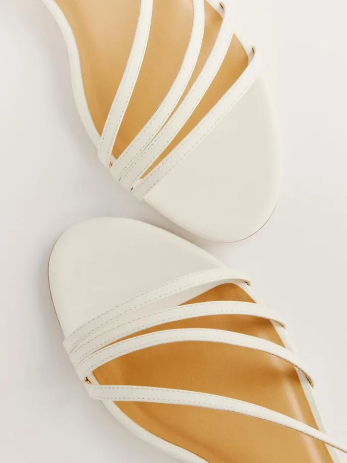 Shoes The Reformation Phoenecia Lattice Flat Sandal White