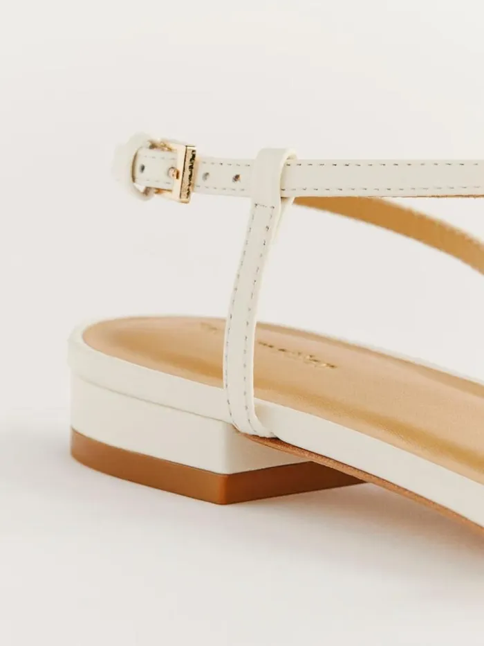 Shoes The Reformation Phoenecia Lattice Flat Sandal White