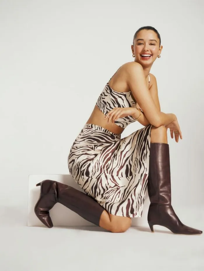 Shoes The Reformation Remy Knee Boot Chestnut