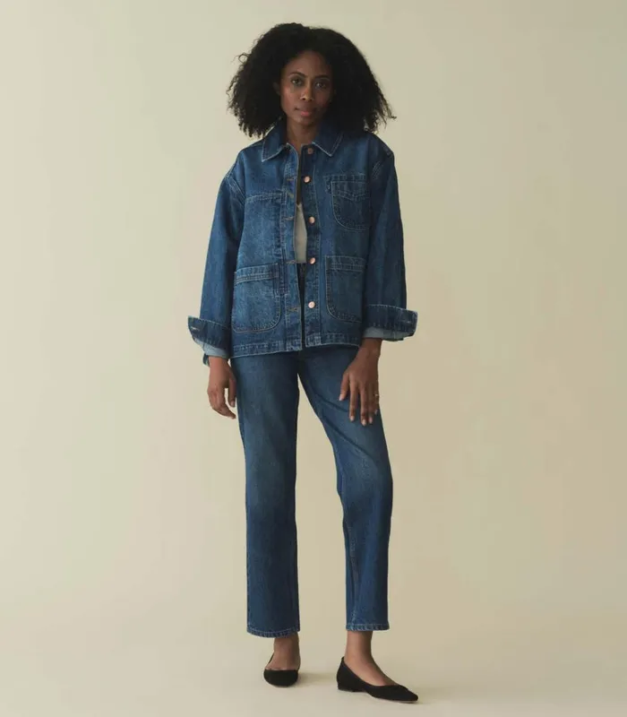 Shop GAELLE JACKET Bleu D039hier Wash DEN Jackets and Coats