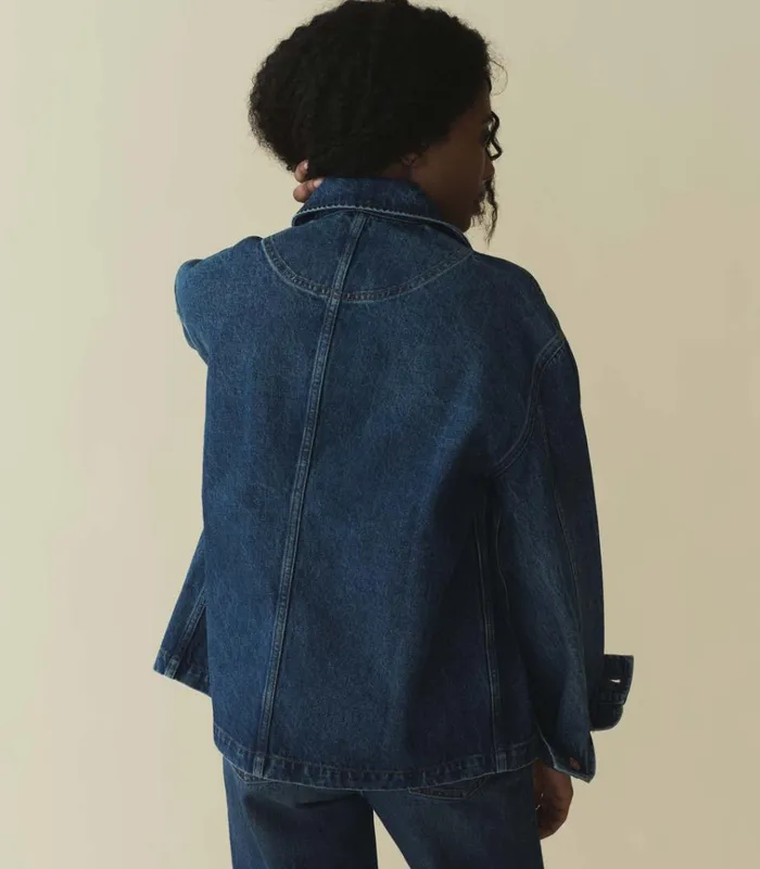 Shop GAELLE JACKET Bleu D039hier Wash DEN Jackets and Coats
