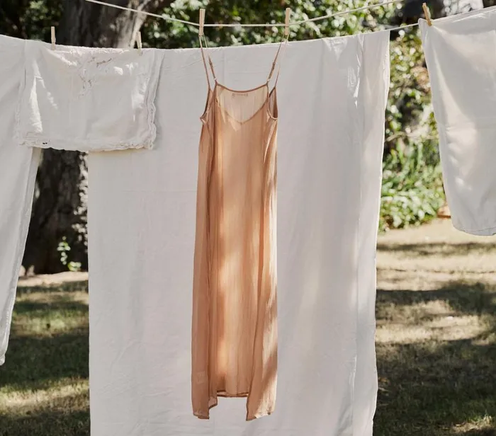 Shop LONG DEEP VNECK SLIP Sand Dollar DEN Delicates and Sleepwear