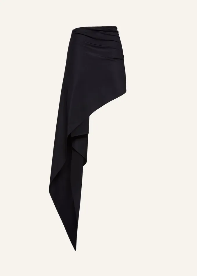 Shop Magda Butrym Beachwear Asymmetrical Draped Swim Skirt In Black Shop Magda Butrym Beachwear Asymmetrical Draped Swim Skirt In Black