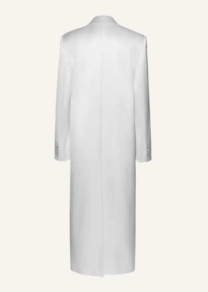Shop Magda Butrym Coats And Jackets Classic Double Breasted Silk Coat In Cream Shop Magda Butrym Coats And Jackets Classic Double Breasted Silk Coat In Cream