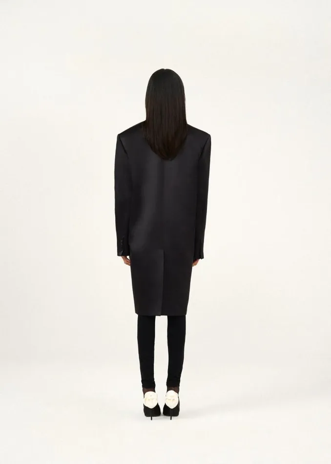Shop Magda Butrym Coats And Jackets Oversized Classic Midi Coat In Black Shop Magda Butrym Coats And Jackets Oversized Classic Midi Coat In Black