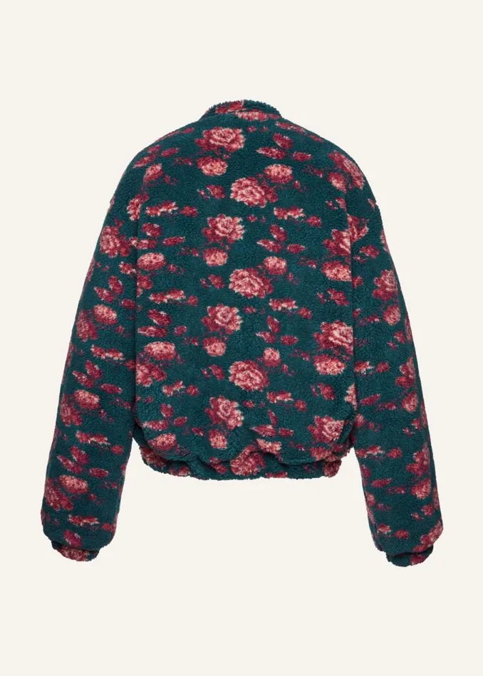 Shop Magda Butrym Coats And Jackets Oversized Fleece In Dark Green Floral Print Shop Magda Butrym Coats And Jackets Oversized Fleece In Dark Green Floral Print