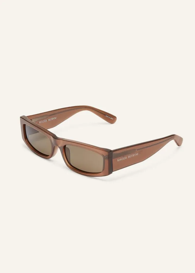 Shop Magda Butrym Eyewear Rectangular Sunglasses In Brown Shop Magda Butrym Eyewear Rectangular Sunglasses In Brown