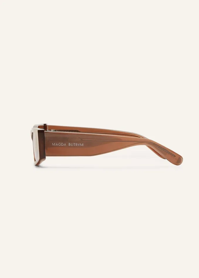 Shop Magda Butrym Eyewear Rectangular Sunglasses In Brown Shop Magda Butrym Eyewear Rectangular Sunglasses In Brown