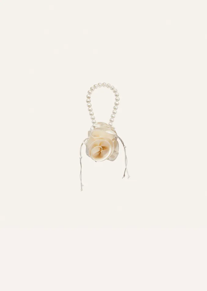 Shop Magda Butrym Handbags Small Pearl Magda Bag In Cream Satin