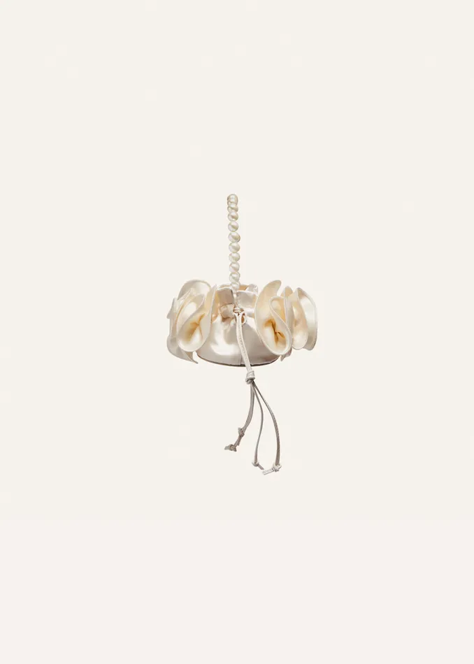 Shop Magda Butrym Handbags Small Pearl Magda Bag In Cream Satin Shop Magda Butrym Handbags Small Pearl Magda Bag In Cream Satin