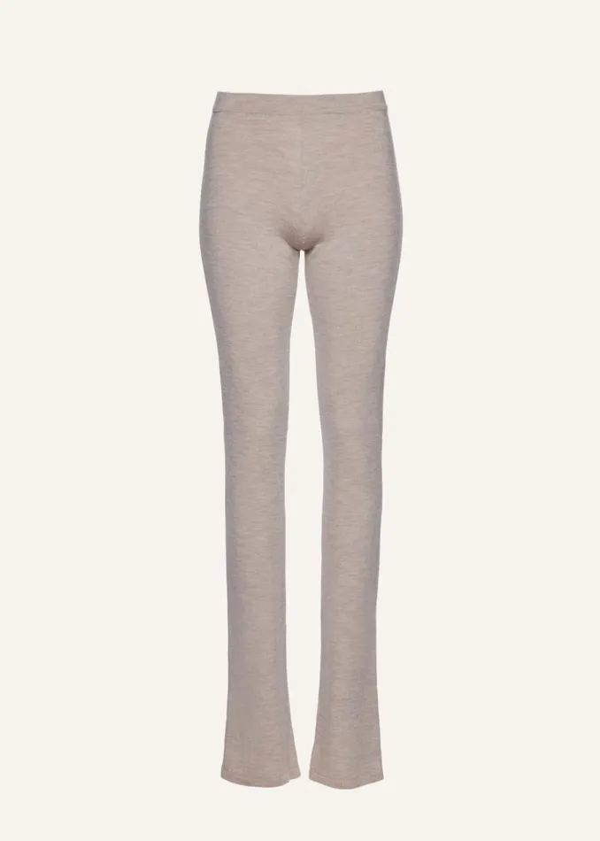 Shop Magda Butrym Pants Flared Knitwear Pants In Beige