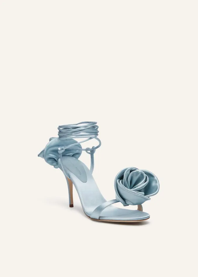 Shop Magda Butrym Shoes Double Flower Heel Sandals In Blue Shop Magda Butrym Shoes Double Flower Heel Sandals In Blue