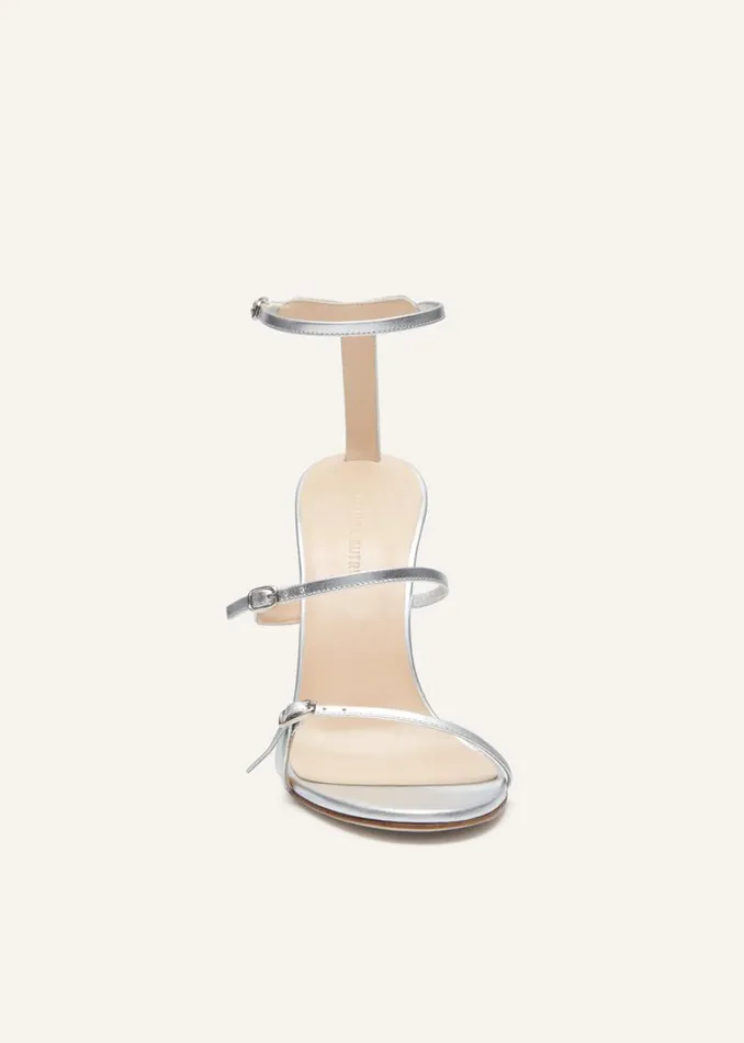 Shop Magda Butrym Shoes Inverted Wedge Sandals In Metallic Shop Magda Butrym Shoes Inverted Wedge Sandals In Metallic