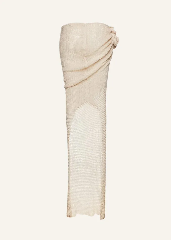 Shop Magda Butrym Skirts Netted Crochet Maxi Skirt In Cream Shop Magda Butrym Skirts Netted Crochet Maxi Skirt In Cream