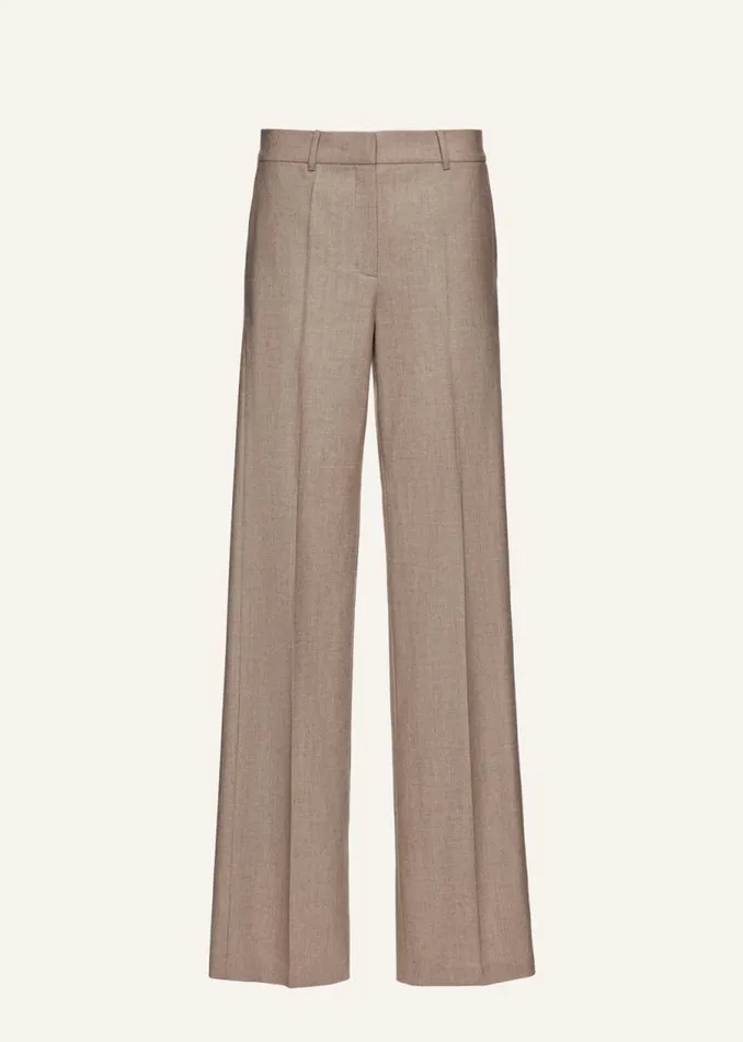 Shop Magda Butrym Tailoring And Suits Cashmere Wideleg Trousers In Taupe