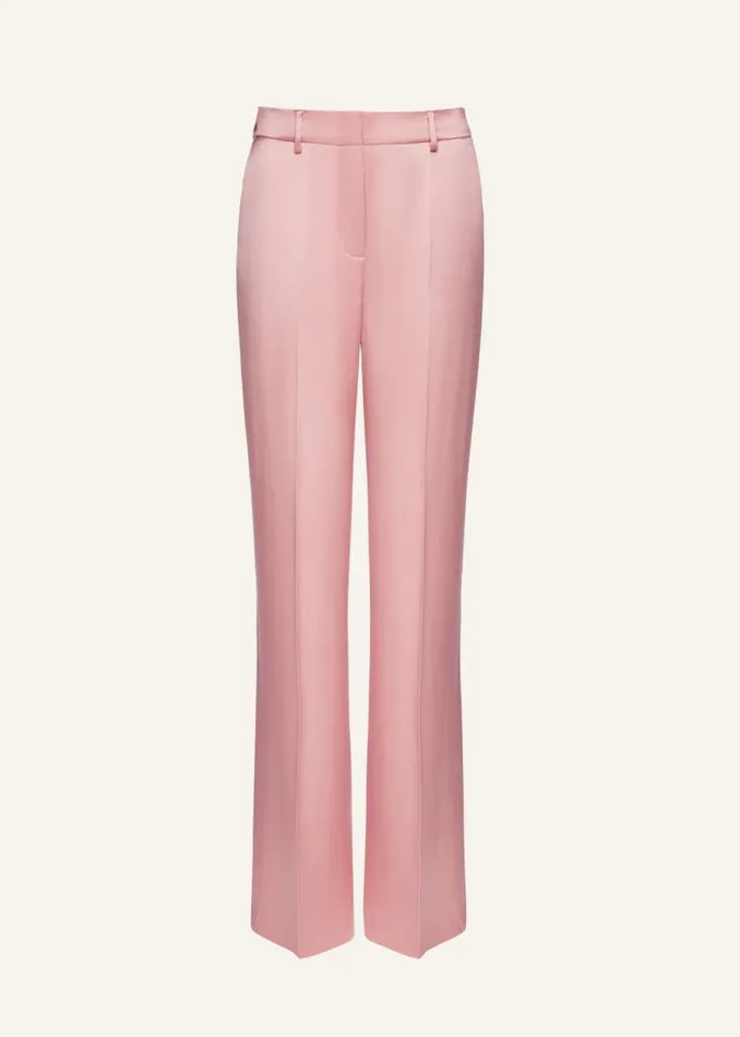 Shop Magda Butrym Tailoring And Suits Wide Leg Silk Tailored Pants In Pink