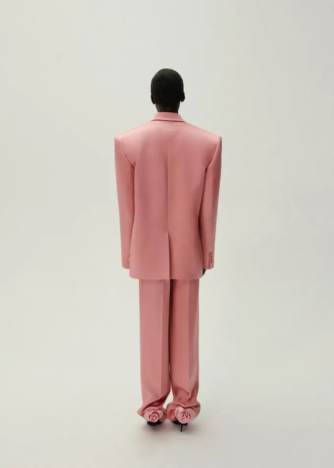 Shop Magda Butrym Tailoring And Suits Wide Leg Silk Tailored Pants In Pink Shop Magda Butrym Tailoring And Suits Wide Leg Silk Tailored Pants In Pink