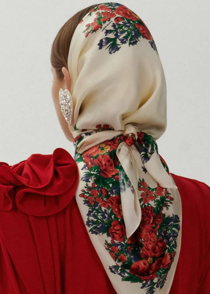 Shop Magda Butrym Tops Classic Jersey Shirred Flower Blouse In Red Shop Magda Butrym Tops Classic Jersey Shirred Flower Blouse In Red
