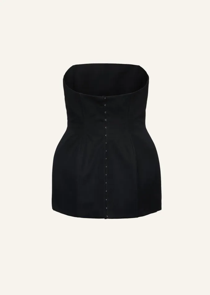 Shop Magda Butrym Tops Strapless Hourglass Corset In Black Shop Magda Butrym Tops Strapless Hourglass Corset In Black
