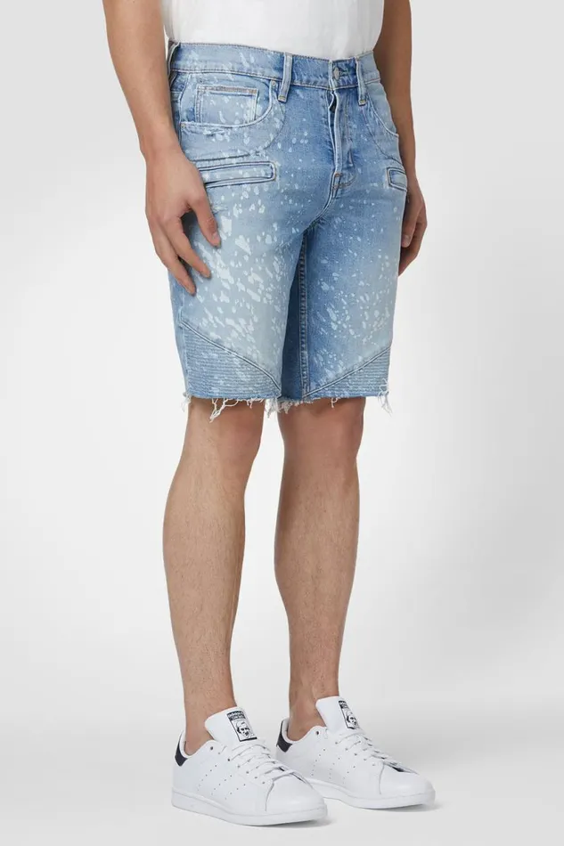 Shorts Men Hudson Jeans Blinder Biker V2 Short Indigo Spray Shorts Men Hudson Jeans Blinder Biker V2 Short Indigo Spray