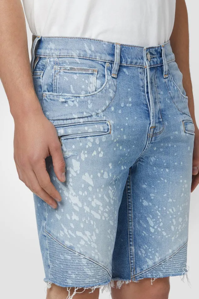 Shorts Men Hudson Jeans Blinder Biker V2 Short Indigo Spray Shorts Men Hudson Jeans Blinder Biker V2 Short Indigo Spray