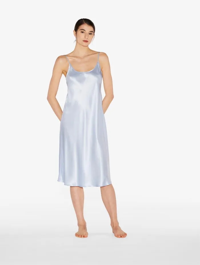 Silk Midi Nightdress In Azure Sleepwear La Perla Slips and Dresses Silk Midi Nightdress In Azure Sleepwear La Perla Slips and Dresses