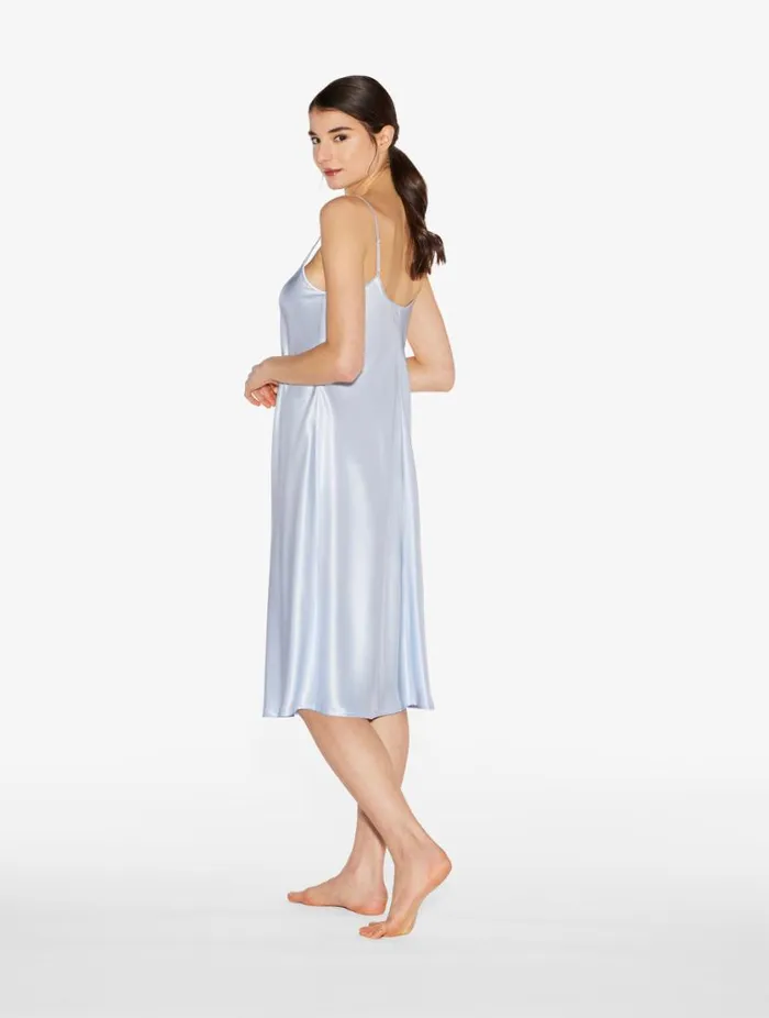 Silk Midi Nightdress In Azure Sleepwear La Perla Slips and Dresses Silk Midi Nightdress In Azure Sleepwear La Perla Slips and Dresses