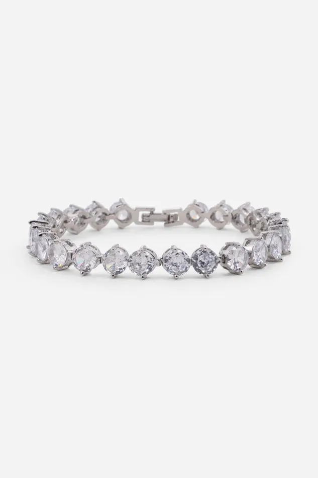 Silver Statement Tennis Bracelet Women Roman Jewellery