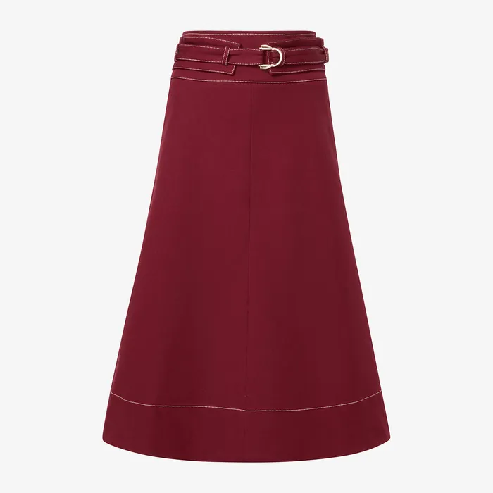 Skirts M M LaFleur Women The Bodhi Skirt 8211 Contrast Stitch Eco Better Than Denim Berry Jam