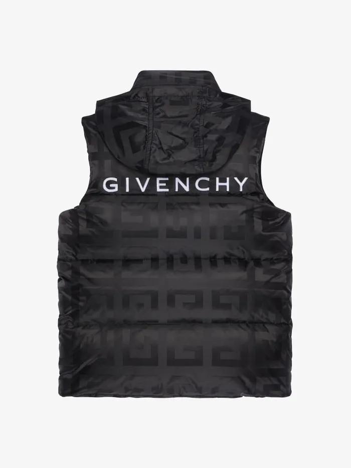 Sleeveless Puffer In 4g Jacquard Black Kids Givenchy
