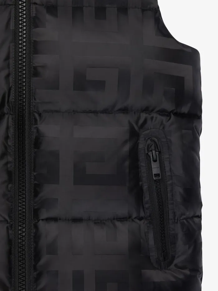 Sleeveless Puffer In 4g Jacquard Black Kids Givenchy