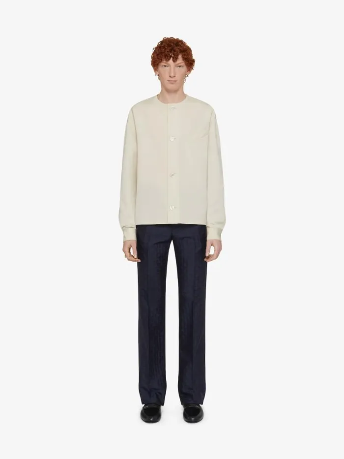 Slim Fit Pants In Monogram 72 Wool And Silk Night Blue Men Givenchy Pants and Shorts Slim Fit Pants In Monogram 72 Wool And Silk Night Blue Men Givenchy Pants and Shorts