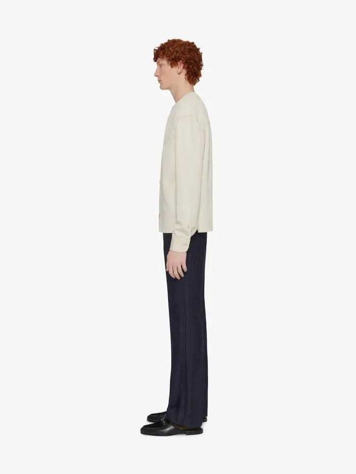 Slim Fit Pants In Monogram 72 Wool And Silk Night Blue Men Givenchy Pants and Shorts