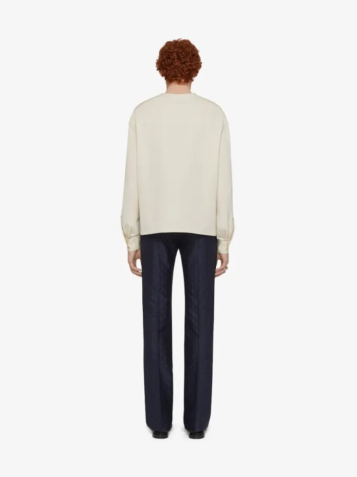 Slim Fit Pants In Monogram 72 Wool And Silk Night Blue Men Givenchy Pants and Shorts