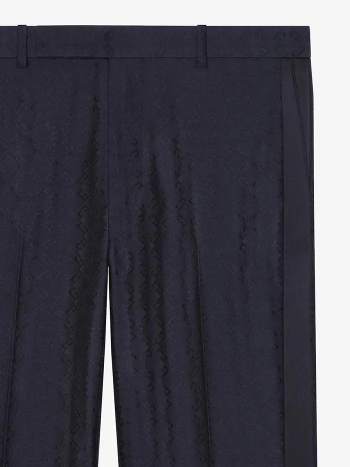 Slim Fit Pants In Monogram 72 Wool And Silk Night Blue Men Givenchy Pants and Shorts
