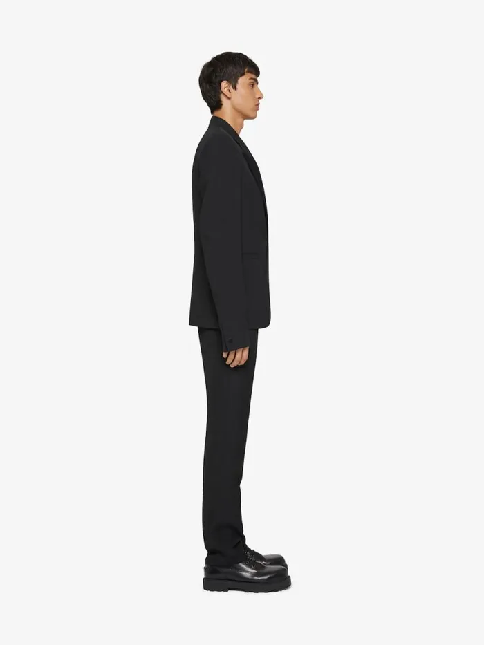 Slim Fit Tailored Pants In Wool With Satin Waistband Black Men Givenchy Pants and Shorts