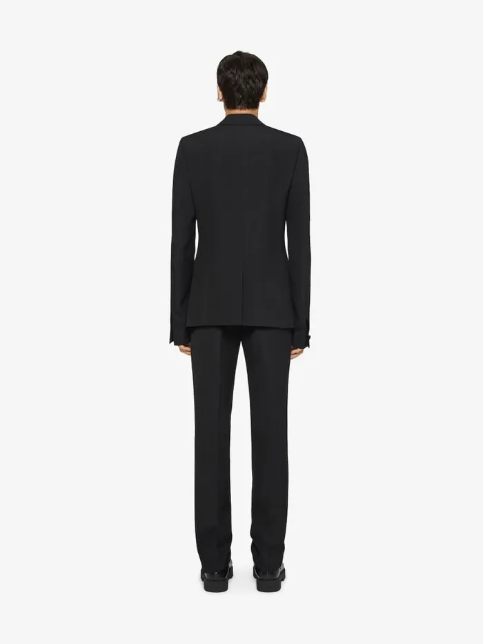 Slim Fit Tailored Pants In Wool With Satin Waistband Black Men Givenchy Pants and Shorts