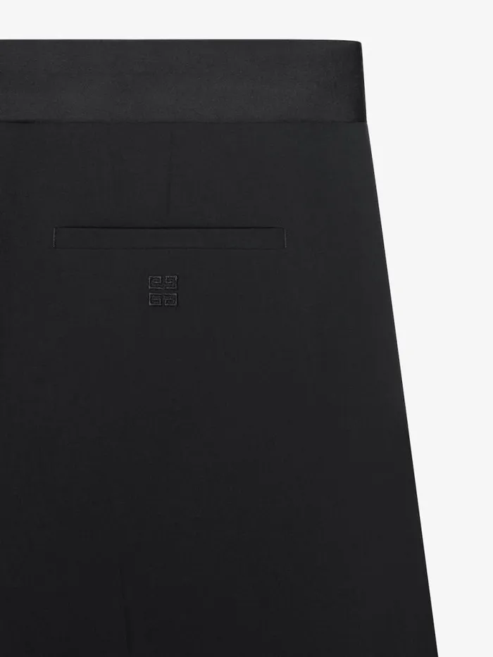 Slim Fit Tailored Pants In Wool With Satin Waistband Black Men Givenchy Pants and Shorts