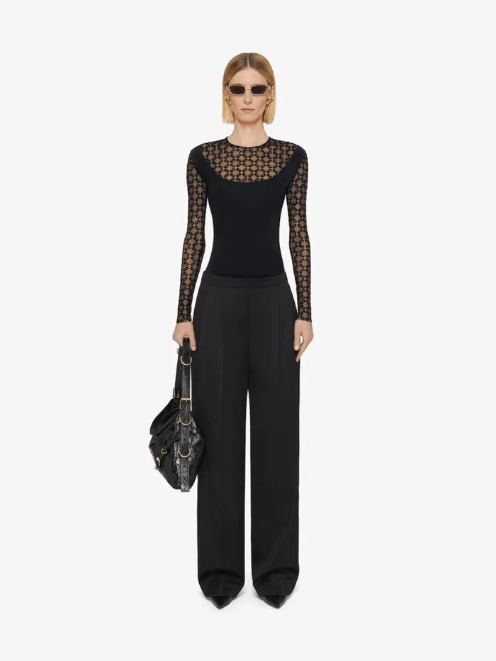 Slim Fit Top In Jersey And Monogram 72 Tulle Black Women Givenchy Tops and Shirts Slim Fit Top In Jersey And Monogram 72 Tulle Black Women Givenchy Tops and Shirts