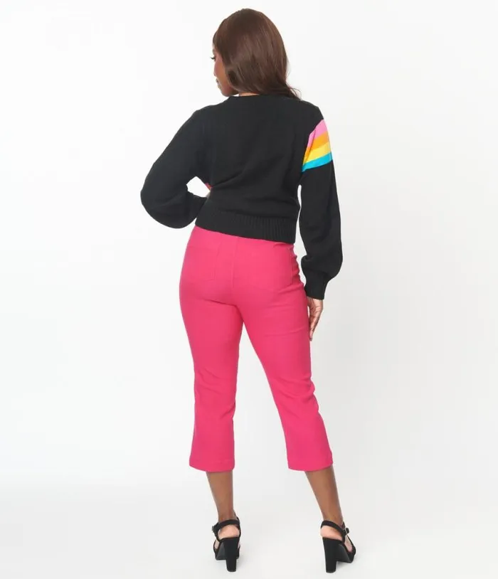 Smak Parlour Hot Pink Pintuck Capris ClothingPlus Unique Vintage Pants