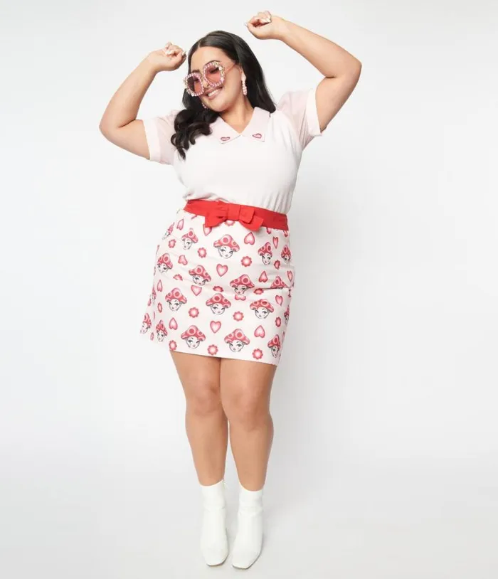 Smak Parlour Plus Size Pink and Red Madam Mushroom Mod Skirt ClothingPlus Unique Vintage Skirts Smak Parlour Plus Size Pink and Red Madam Mushroom Mod Skirt ClothingPlus Unique Vintage Skirts