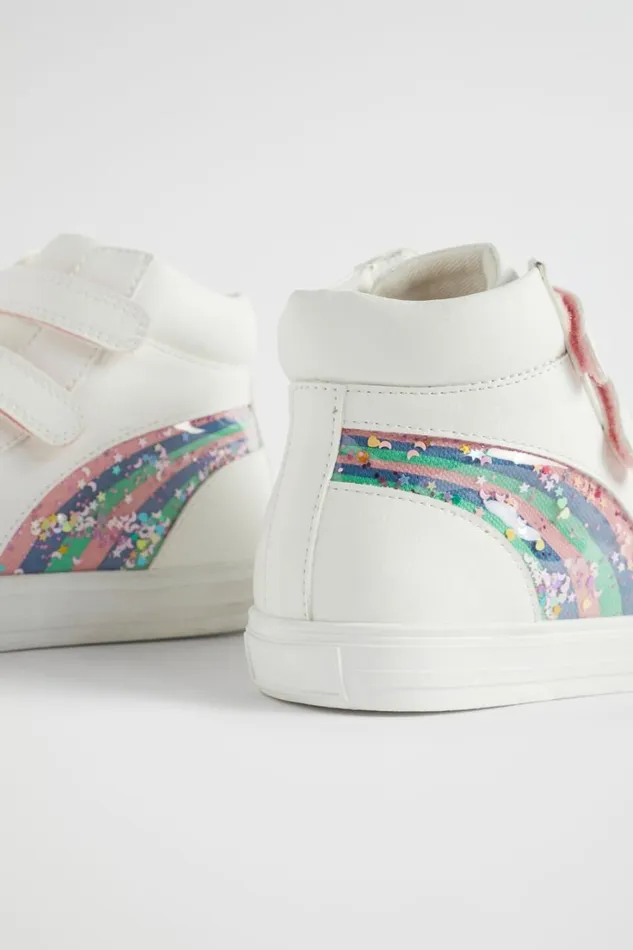 Sneakers and Trainers Girl Seed Heritage Rainbow High Top White