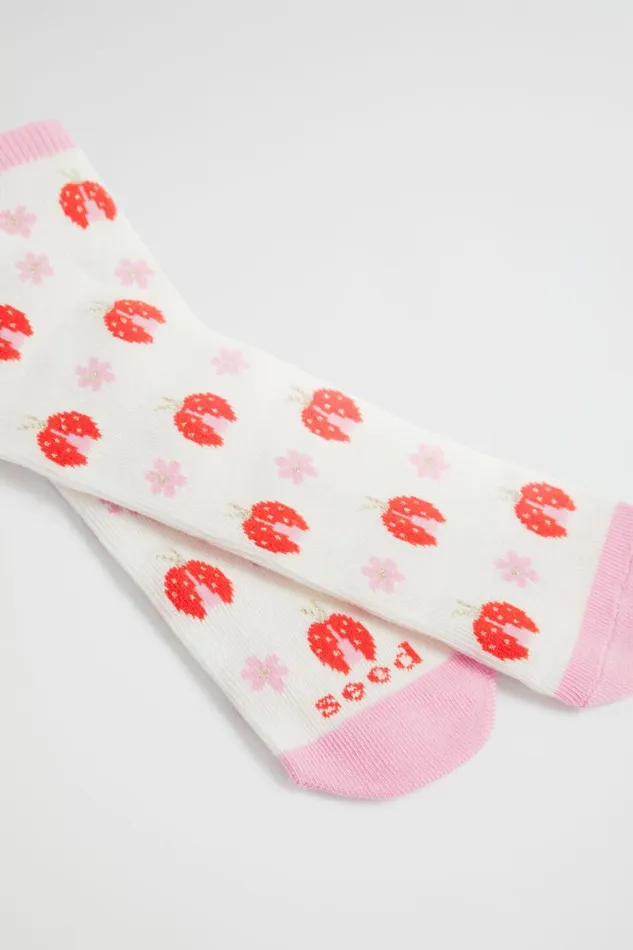 Socks Girl Seed Heritage Ladybug Sock Vanilla