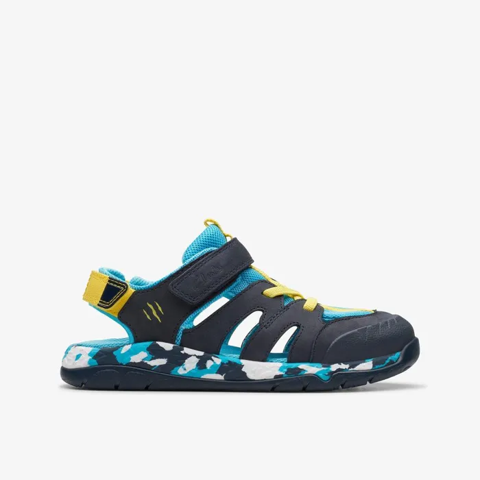 Steggy Roar Kid Navy Combination Kids Clarks Sandals